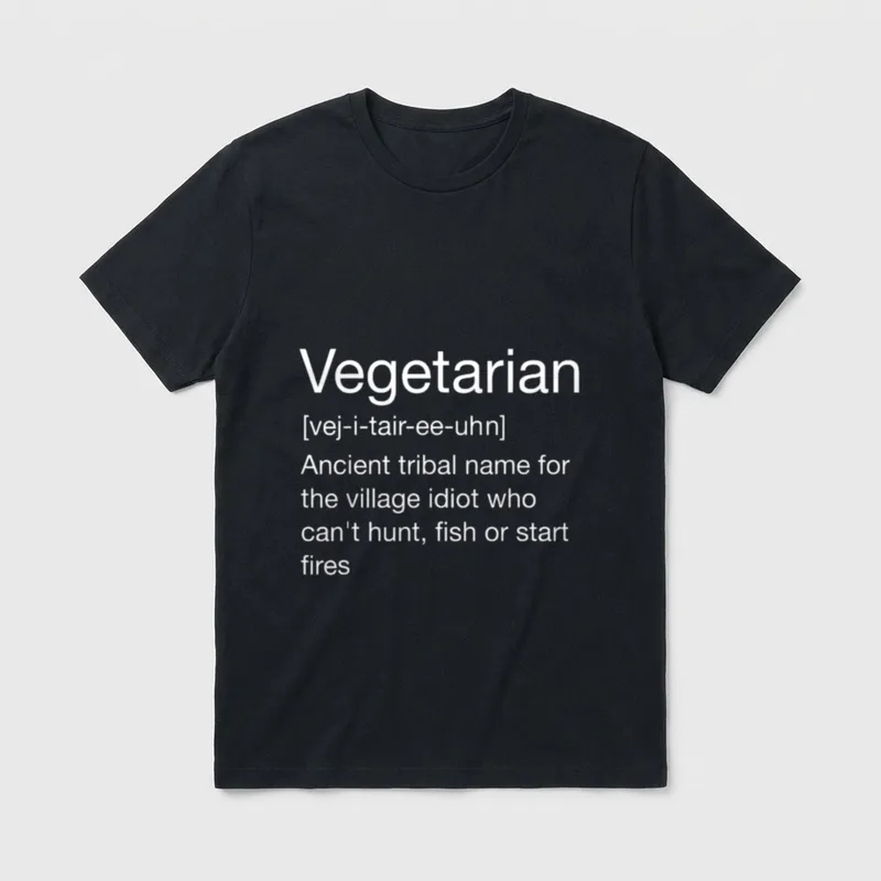 Sarcastic Vegetarian Definition Funny T-Shirt – Classic T-Shirt in Black