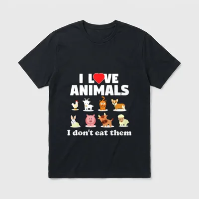 I Love Animals T-Shirt – Classic T-Shirt in Black