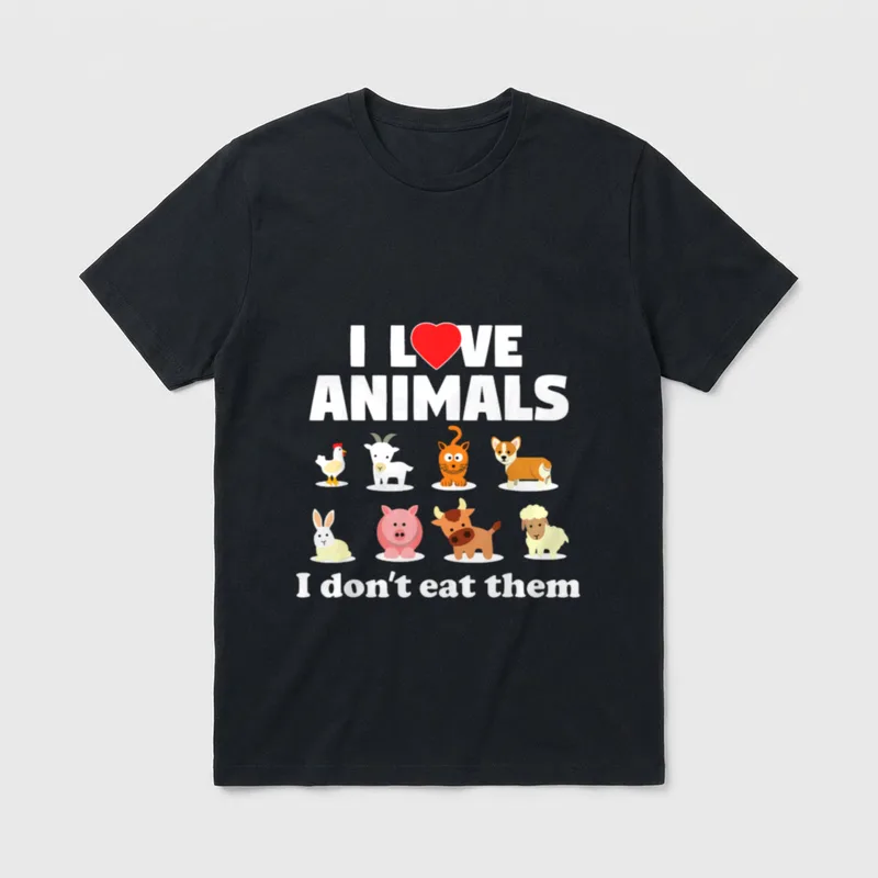I Love Animals T-Shirt – Classic T-Shirt in Black