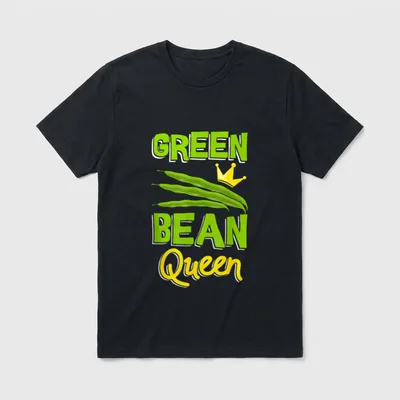Green Bean Queen Funny T-Shirt – Classic T-Shirt in Black