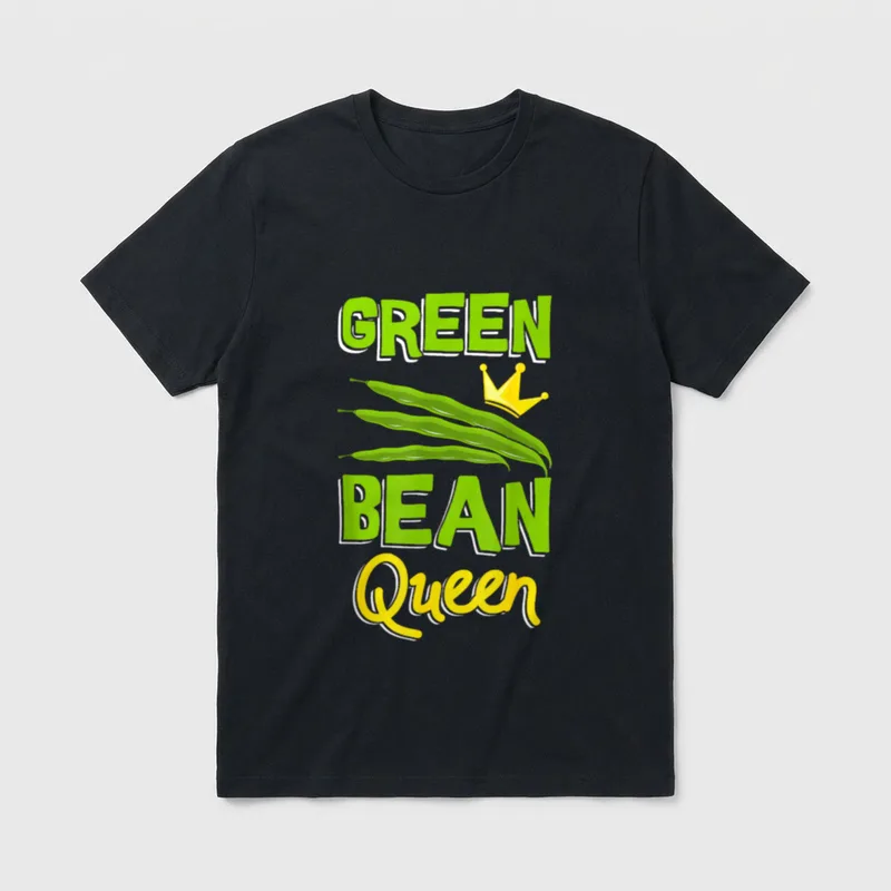 Green Bean Queen Funny T-Shirt – Classic T-Shirt in Black
