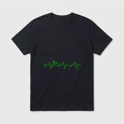 Vegan Vegetarian Heartbeat Funny T-Shirt – Classic T-Shirt in Black