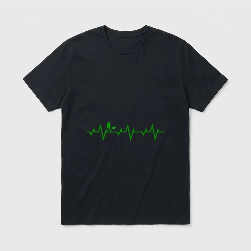 Vegan Vegetarian Heartbeat Funny T-Shirt – Classic T-Shirt in Black