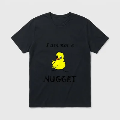 I Am Not a Nugget Vegan T-Shirt – Cartoon yellow chick with text I am not a nugget – Classic T-Shirt in Black