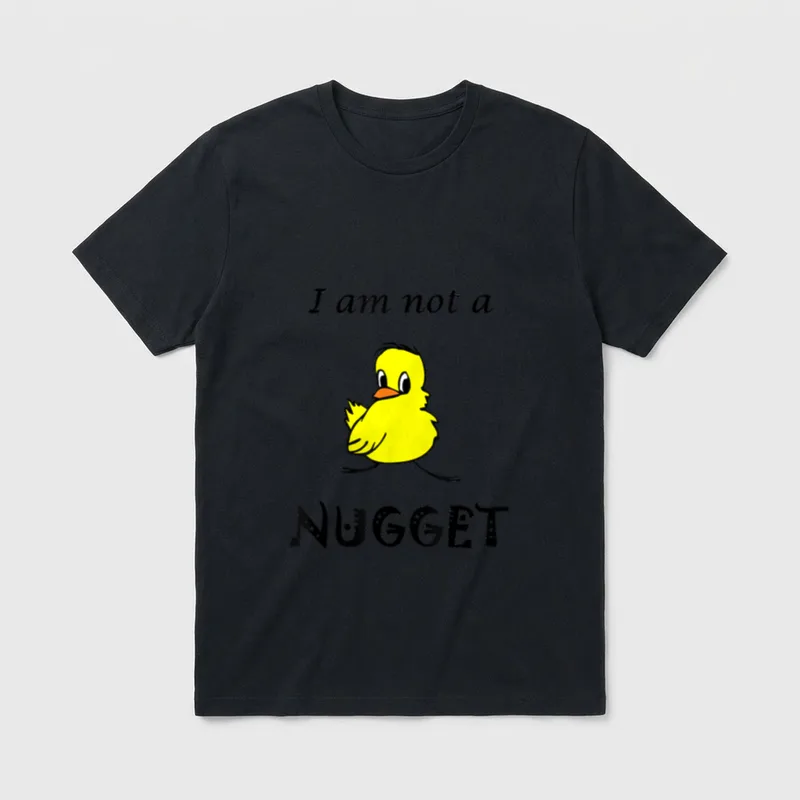 I Am Not a Nugget Vegan T-Shirt – Cartoon yellow chick with text I am not a nugget – Classic T-Shirt in Black