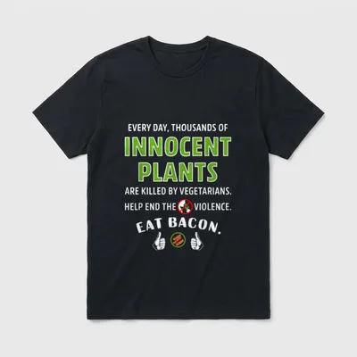 Innocent Plants Eat Bacon T-Shirt – Classic T-Shirt in Black