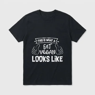 Funny Fat Vegan Looks T-Shirt – Classic T-Shirt in Black