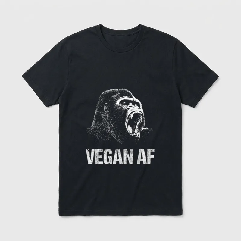 Vegan AF Cool Vegetarian Food T-Shirt – Classic T-Shirt in Black