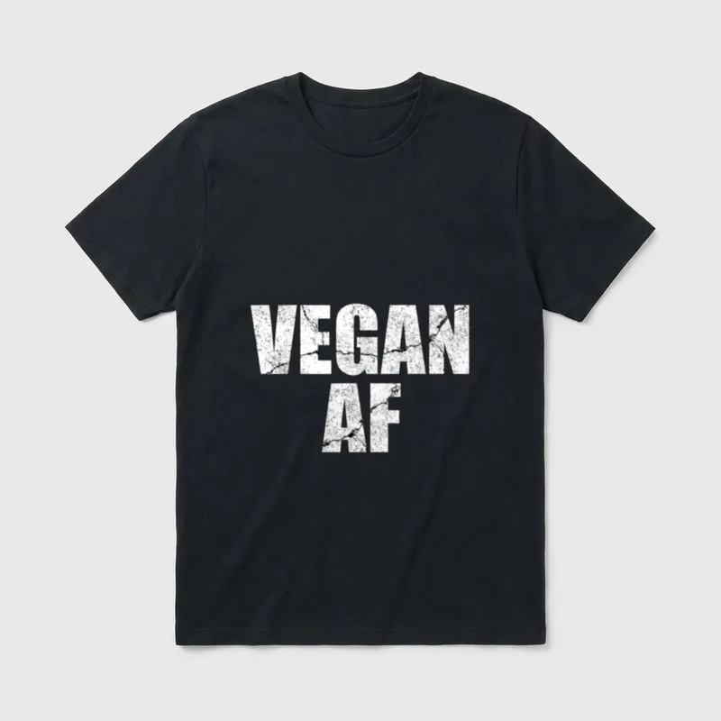 Vegan AF Vegan Funny Vegan Sayings T-Shirt – Classic T-Shirt in Black