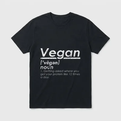Vegan Definition Funny Vegan Joke T-Shirt – Classic T-Shirt in Black