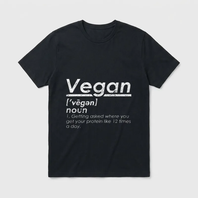 Vegan Definition Funny Vegan Joke T-Shirt – Classic T-Shirt in Black