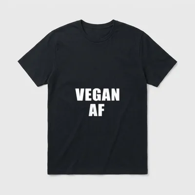 Vegan AF Vegan AF men T-Shirt – White text reading VEGAN AF on a grey background – Classic T-Shirt in Black
