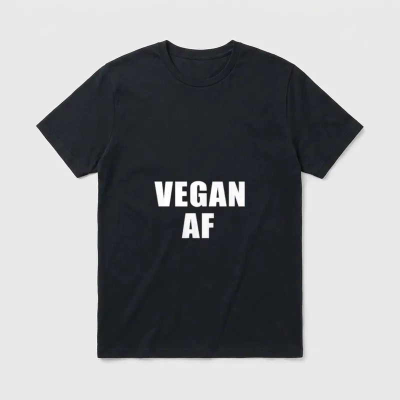 Vegan AF Vegan AF men T-Shirt – White text reading VEGAN AF on a grey background – Classic T-Shirt in Black