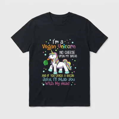 Unicorns Are Vegan Funny Vegan T-Shirt – Classic T-Shirt in Black