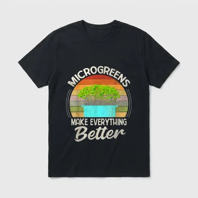 Microgreens Vegan Funny Microgreen T-Shirt – Classic T-Shirt in Black