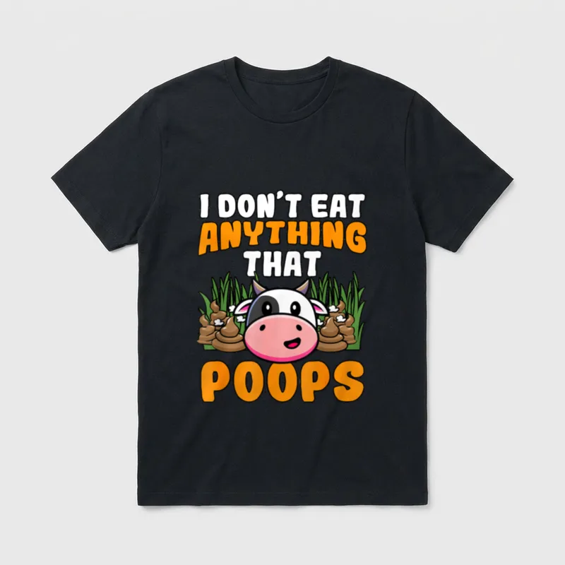 Eat Anything That Poops Vegan Vegetarian T-Shirt – Classic T-Shirt in Black