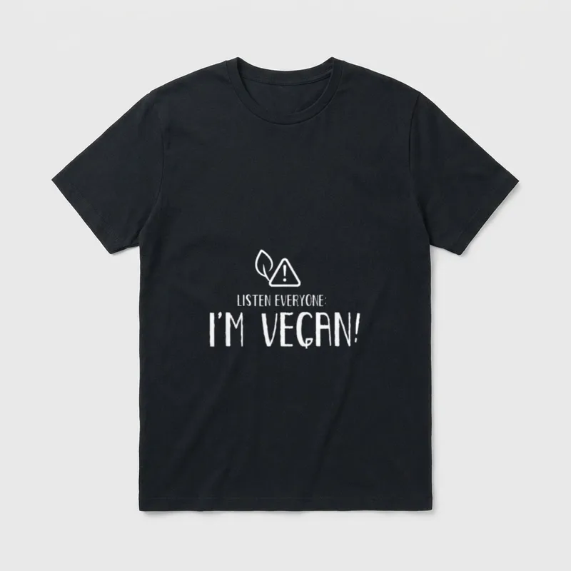 All Listening I'm Vegan Vegan T-Shirt – Classic T-Shirt in Black