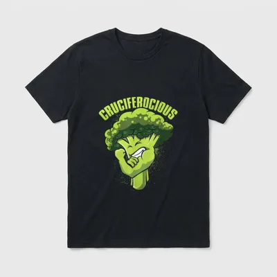Funny Vegan Cruciferocious Funny Vegan Sayings T-Shirt – Classic T-Shirt in Black