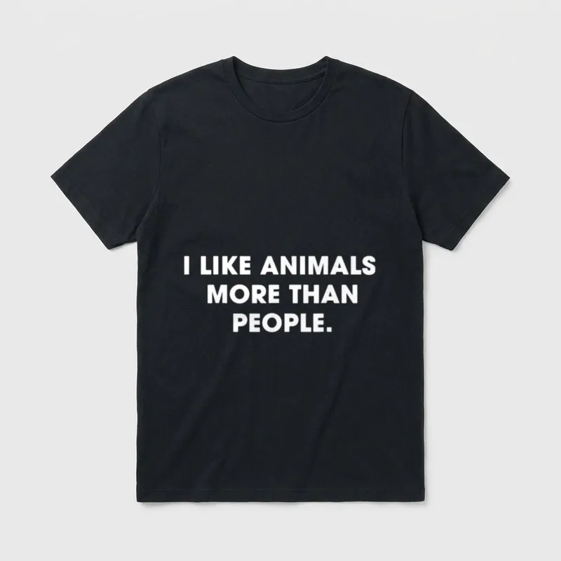 I Like Animals More Than T-Shirt – Classic T-Shirt in Black