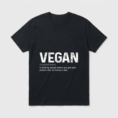 Vegan Definition Funny Vegan Meme T-Shirt – Classic T-Shirt in Black