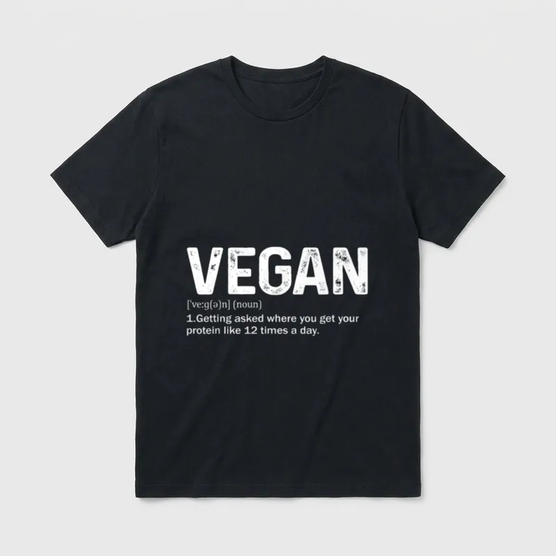 Vegan Definition Funny Vegan Meme T-Shirt – Classic T-Shirt in Black
