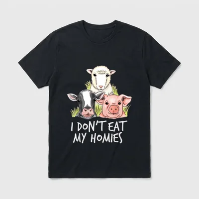 Funny Organic Vegetarian Vegan T-Shirt – Classic T-Shirt in Black