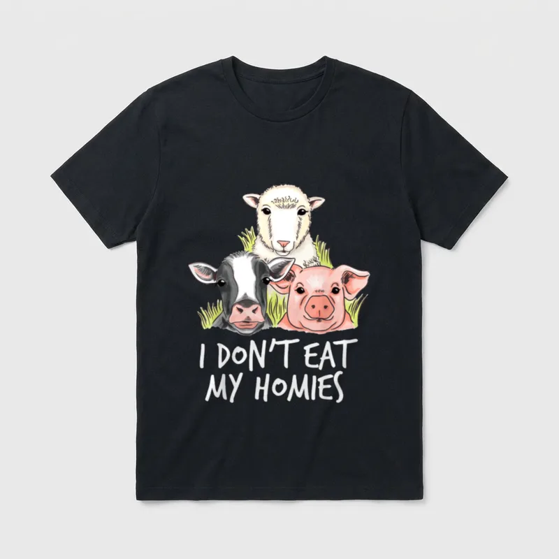 Funny Organic Vegetarian Vegan T-Shirt – Classic T-Shirt in Black