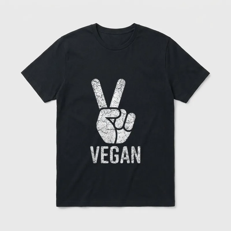 Vegan Women Men Vegetarian T-Shirt – Classic T-Shirt in Black