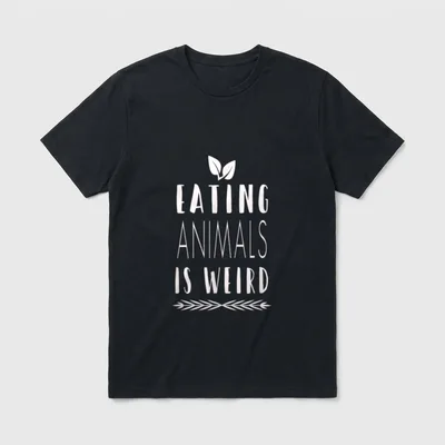 Funny Vegan Vegetarian Animals T-Shirt – Classic T-Shirt in Black