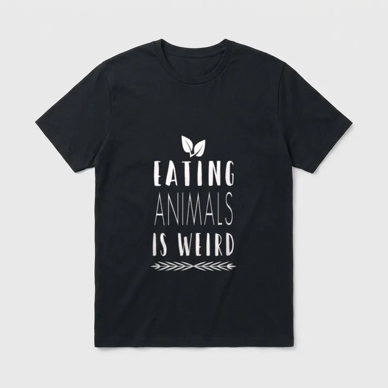 Funny Vegan Vegetarian Animals T-Shirt – Classic T-Shirt in Black