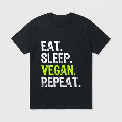 Eat Sleep Vegan Repeat T-Shirt – Classic T-Shirt in Black