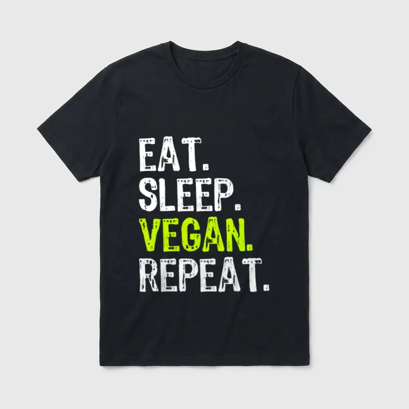 Eat Sleep Vegan Repeat T-Shirt – Classic T-Shirt in Black