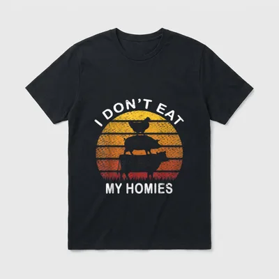 Eat My Homies Funny Vegetarian Vegan T-Shirt – Classic T-Shirt in Black