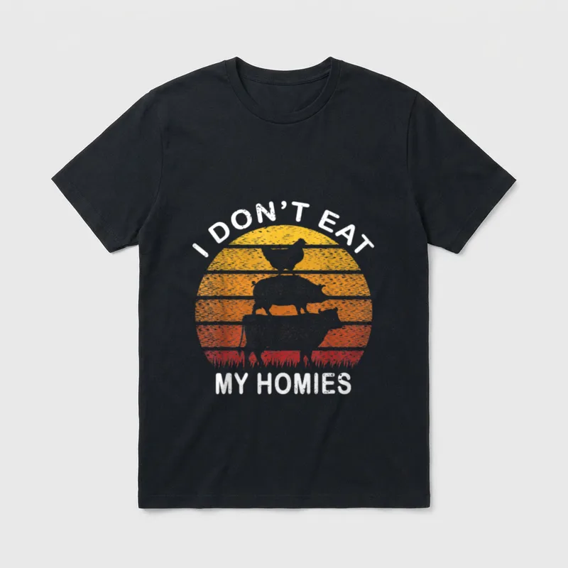 Eat My Homies Funny Vegetarian Vegan T-Shirt – Classic T-Shirt in Black
