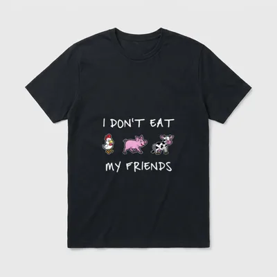 Eat My Friends Product Funny Vegans T-Shirt – Classic T-Shirt in Black