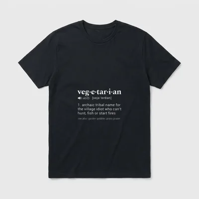 Vegetarian Funny Dictionary Definition T-Shirt – Classic T-Shirt in Black
