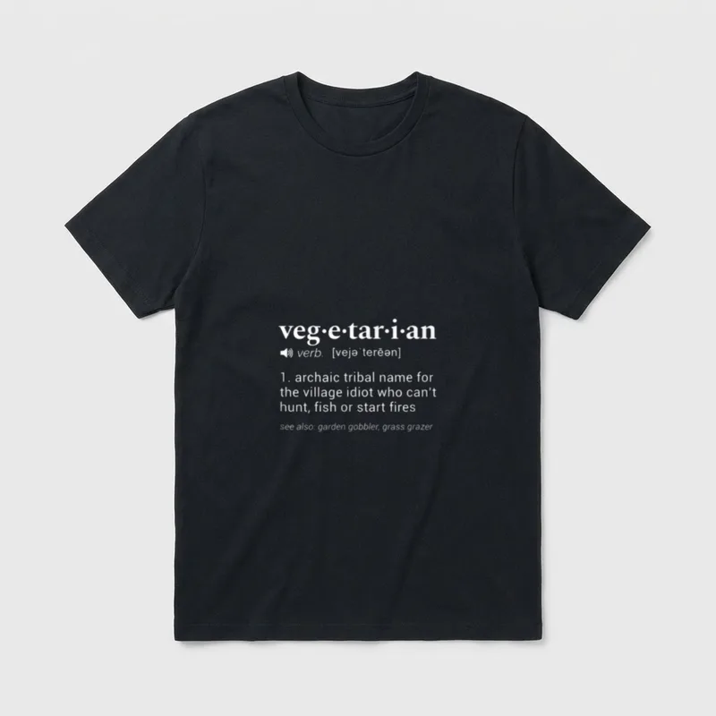 Vegetarian Funny Dictionary Definition T-Shirt – Classic T-Shirt in Black