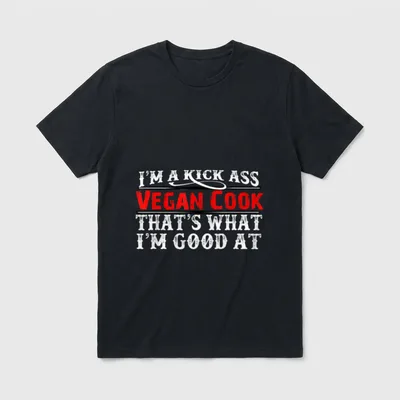 Vegan Cook Funny Chef T-Shirt – Classic T-Shirt in Black