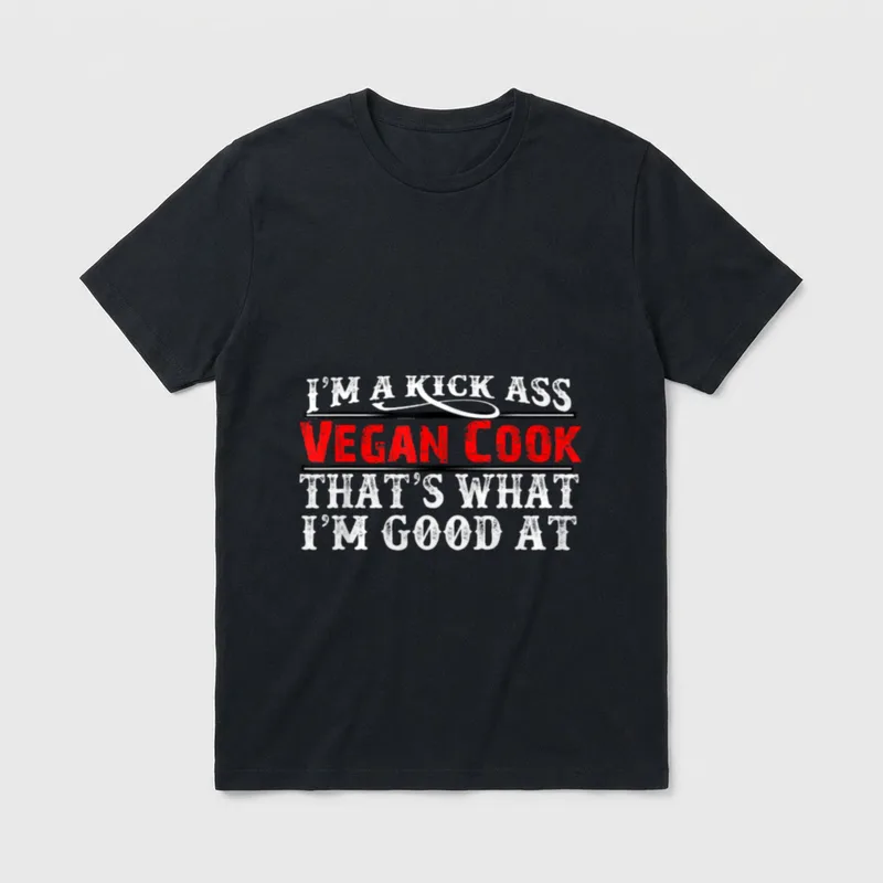 Vegan Cook Funny Chef T-Shirt – Classic T-Shirt in Black