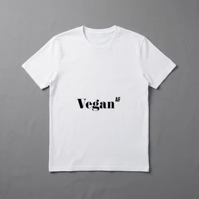 Vegan AF Funny Rude T-Shirt – Black serif text reading Vegan AF on a grey background – Classic T-Shirt in Black