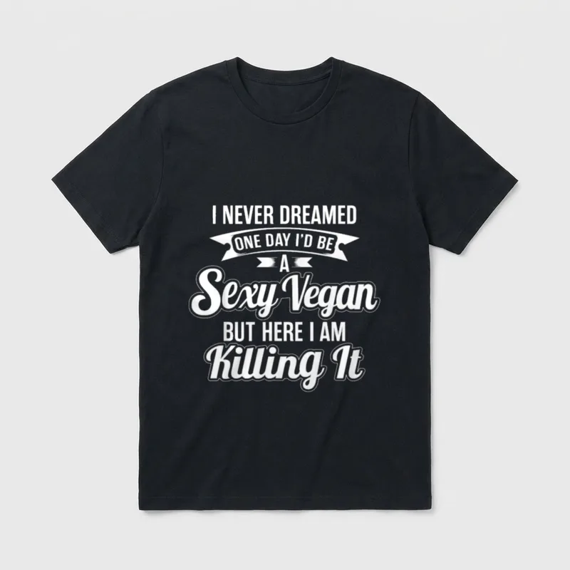 Vegan Sayings On Merch T-Shirt – Classic T-Shirt in Black