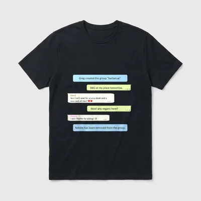 Barbecue Vegan Group Chat Funny T-Shirt – Classic T-Shirt in Black