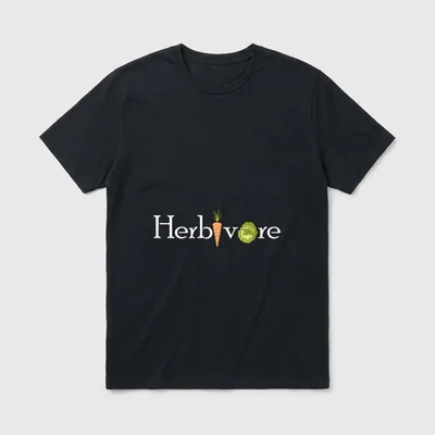 Herbivore Text Design Vegetarian T-Shirt – Classic T-Shirt in Black