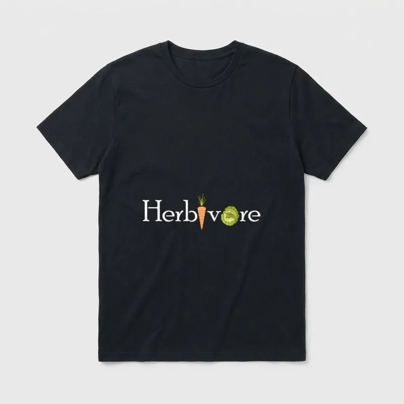 Herbivore Text Design Vegetarian T-Shirt – Classic T-Shirt in Black