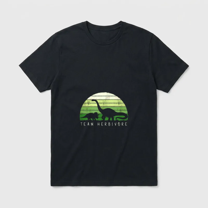 Team Herbivore Dinosaur Dinosaur T-Shirt – Classic T-Shirt in Black