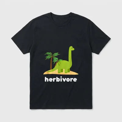 Dinosaur Herbivore Vegan for Vegans T-Shirt – Classic T-Shirt in Black