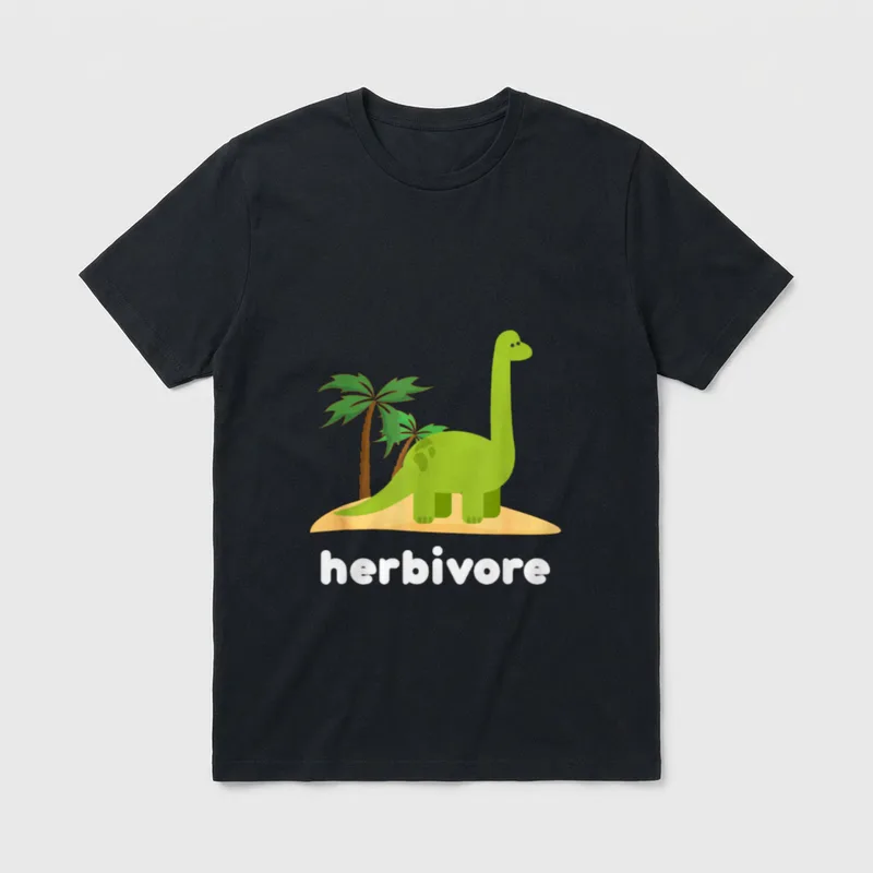 Dinosaur Herbivore Vegan for Vegans T-Shirt – Classic T-Shirt in Black
