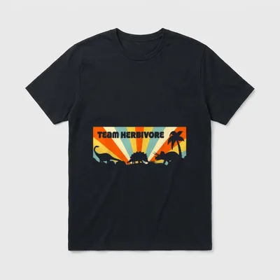 Team Herbivore Dinosaur Vegan T-Shirt – Classic T-Shirt in Black