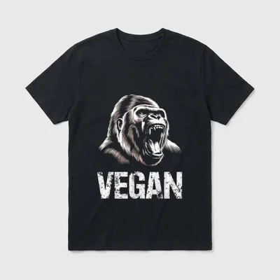 Vegan Gorilla Powerful Animal T-Shirt – Classic T-Shirt in Black