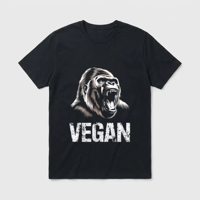 Vegan Gorilla Powerful Animal T-Shirt – Classic T-Shirt in Black